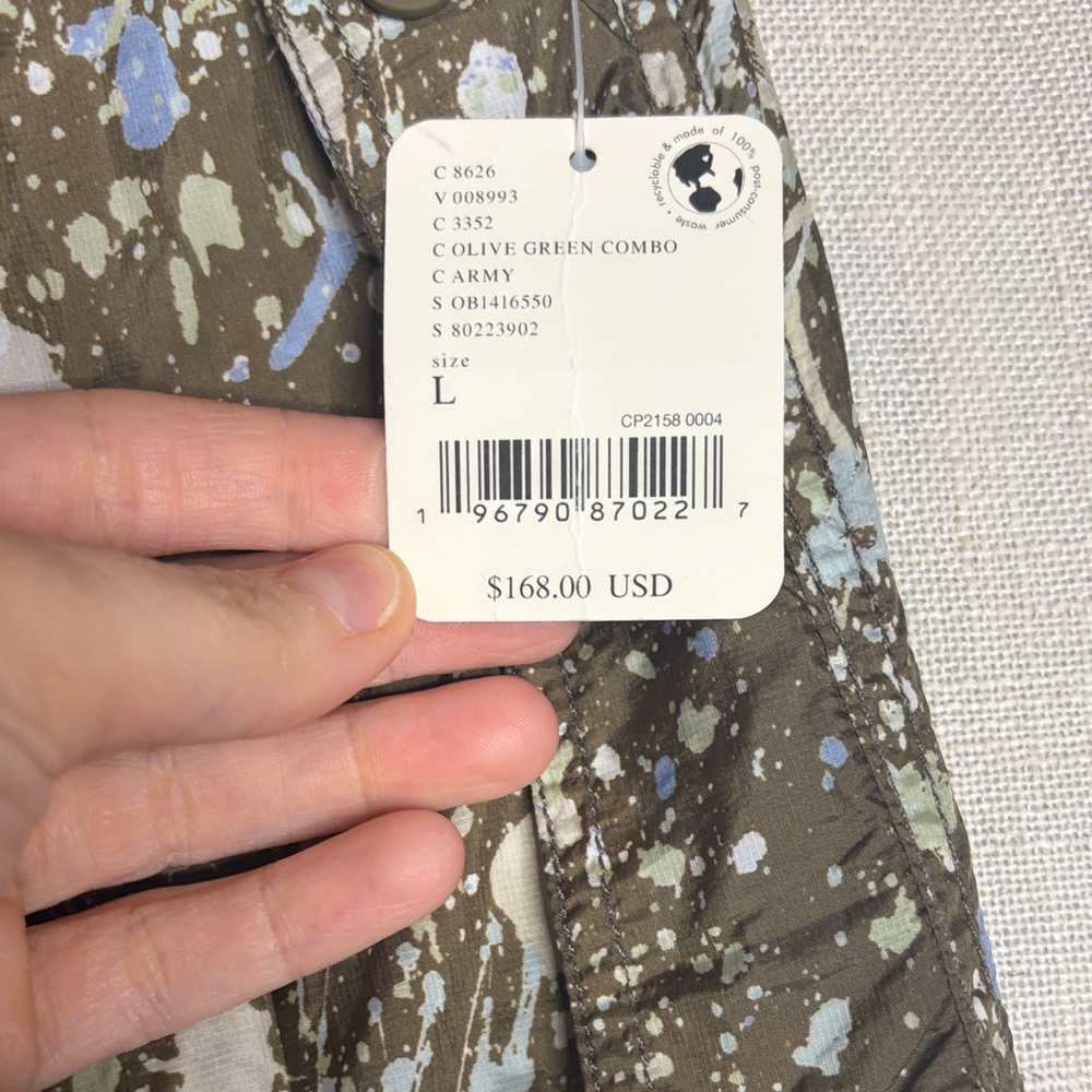 Free people movement size L Olive Green Cargo Pants with White Floral embroidery - Picture 4 of 8